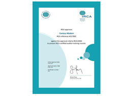 IRCA注册审核员培训授权证书